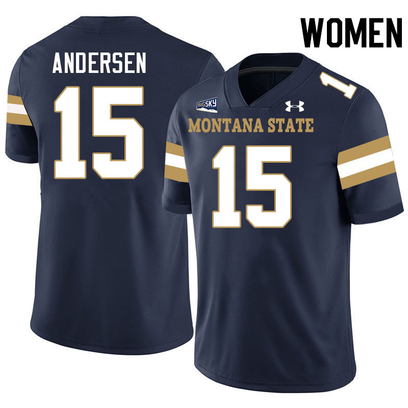 Women #15 Troy Andersen Montana State Bobcats Jerseys Football Stitched-Navy Women #15 Troy Andersen Montana State Bobcats Jerseys Football Stitched-Navy